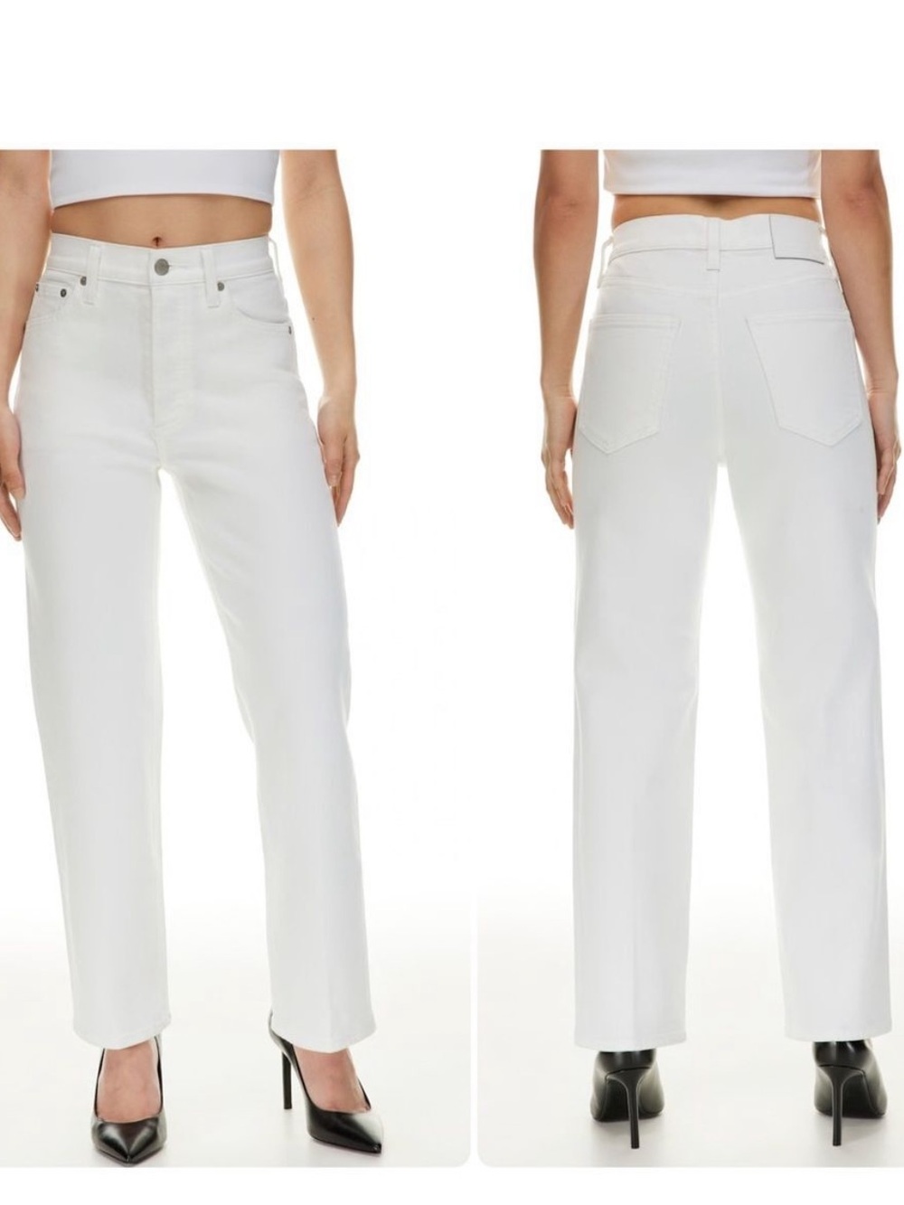 aritzia Denim Forum The Arlo High Rise Straight Jeans White Size 27